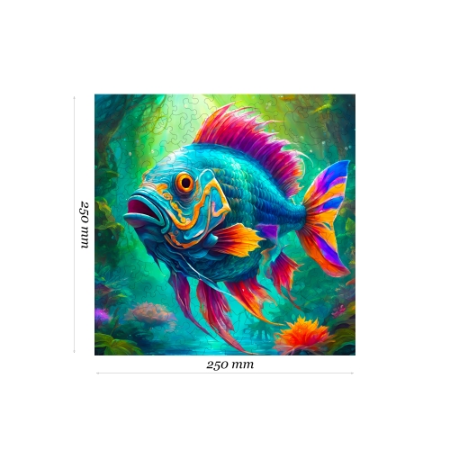 Puzzle Drewniane 25 x 25 cm RYBA 145 Elementów Układanka Drewniana